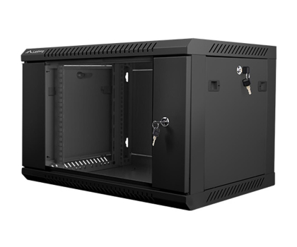 Szafa RACK LANBERG Szafa instalacyjna wisząca 19'' 6U 600X450mm czarna (drzwi szklane) WF01-6406-10B